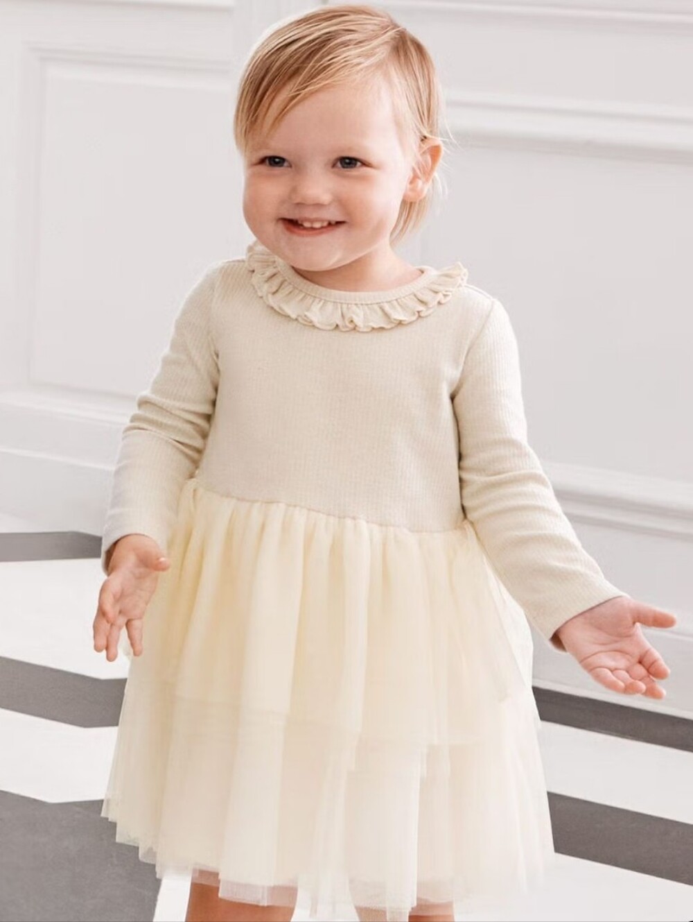 Hanna Andersson Baby Girls Long Sleeve Tulle Sparkle Dress